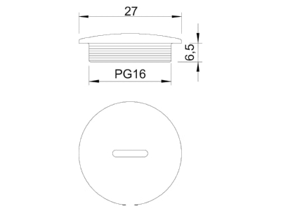 Mazeichnung 3 OBO 108 PG16 Verschlussschraube Iso lgr