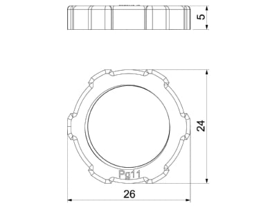 Mazeichnung 2 OBO 116 PG11 Gegenmutter Iso