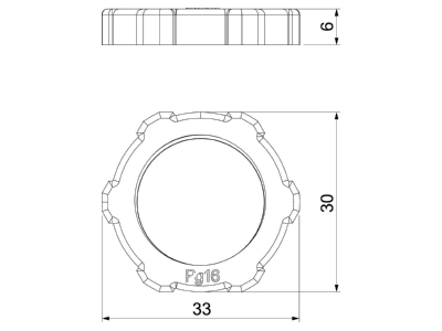 Mazeichnung 1 OBO 116 PG16 Gegenmutter Iso