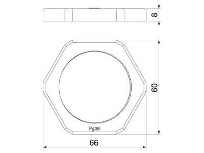 Mazeichnung 1 OBO 116 PG36 Gegenmutter Iso