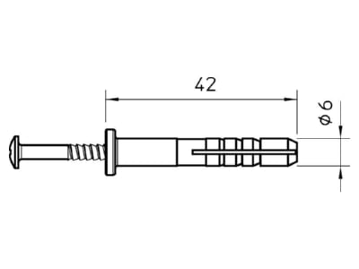 Mazeichnung 1 OBO 910 SD Q 6x40 Schlagduebel 6x40mm  halogenfrei