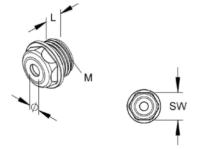 Dimensional drawing Kleinhuis 485M25 Knock out plug 25mm