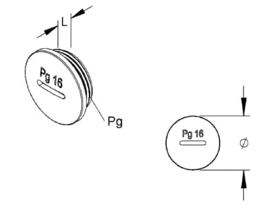 Dimensional drawing Kleinhuis 514 11 Plug for cable screw gland PG11