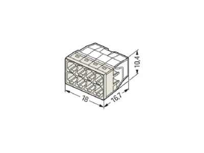 Mazeichnung WAGO 2273 208 Verbindungsdosenklemme 8x 0 5 2 5