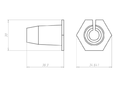 Dimensional drawing Kaiser 9459 01 Fire partitioning