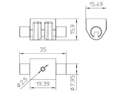 Mazeichnung 2 OBO 165 MBG UH Adapter f Dachleitungshalter