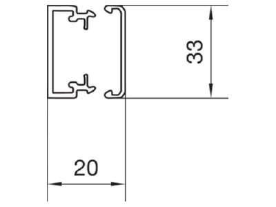 Mazeichnung Tehalit LF 200350 lgr Leitungsfuehrungskanal B35xH20mm