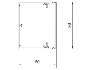 Mazeichnung Tehalit LF 600900 lgr Leitungsfuehrungskanal B90xH60mm