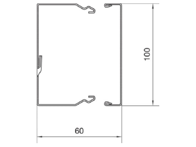 Dimensional drawing Tehalit LFS 601000 verz Wireway 60x100mm
