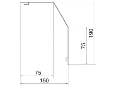 Mazeichnung Tehalit RK 190 lgr Abdeckprofil