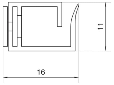 Dimensional drawing Tehalit L 2212 gr Slotted cable trunking system 15x11mm