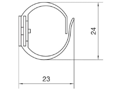 Dimensional drawing Tehalit L 2222 gr Slotted cable trunking system 21x23mm