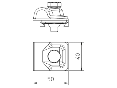 Dimensional drawing 1 OBO 249 8 10X16 VA Multi purpose connecting clamp
