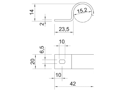 Dimensional drawing 2 OBO 822 16 A4 Mounting strap
