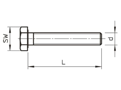 Dimensional drawing 2 OBO HHS M8x20 A4 Hexagon head bolt M8x20mm