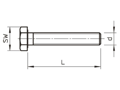 Dimensional drawing 2 OBO HHS M8x20 A5 Hexagon head bolt M8x20mm