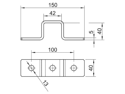 Dimensional drawing 2 OBO GMS 3 O 4141 A4 Coupler for support profile rail
