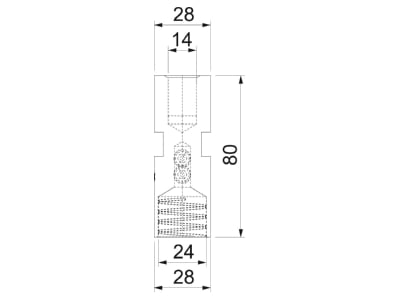 Dimensional drawing 1 OBO isCon IN connect Air termination for lightning protection
