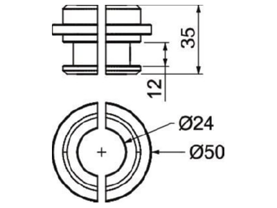 Dimensional drawing 1 OBO isCon IN PAE Accessory for lightning protection
