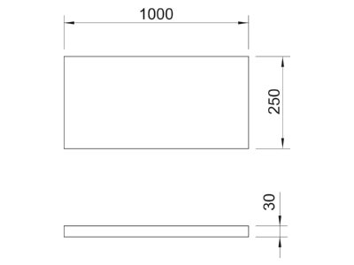 Mazeichnung 2 OBO KSI P3 Kalziumsilikatplatte 1000x250x30mm gr ws