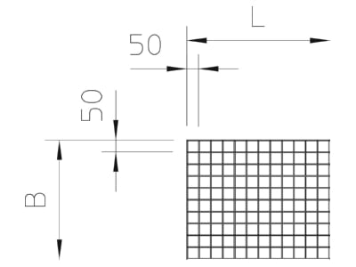 Dimensional drawing 1 OBO SDG 2 Steel wire grid for fire partitioning
