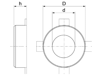 Dimensional drawing 1 OBO TCX 050 Fire sleeve for pipe
