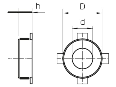 Dimensional drawing 2 OBO TCX 050 Fire sleeve for pipe