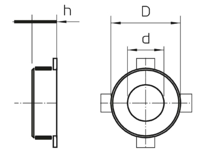 Dimensional drawing 2 OBO TCX 090 Fire sleeve for pipe
