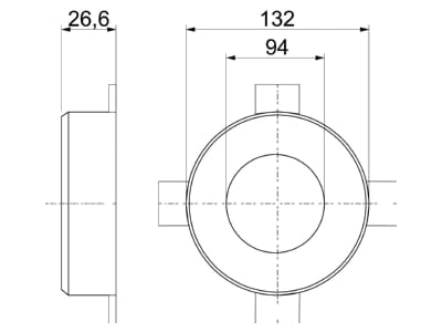 Dimensional drawing 3 OBO TCX 090 Fire sleeve for pipe