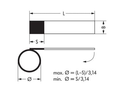 Dimensional drawing WAGO 211 150 Labelling material 9x17mm white