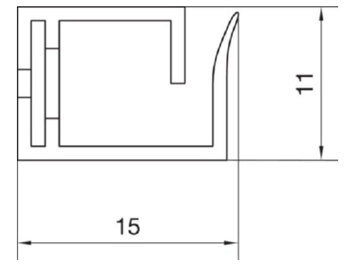 Dimensional drawing Tehalit M 5690 Slotted cable trunking system 15x11mm