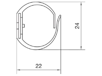 Dimensional drawing Tehalit M 5691 Slotted cable trunking system 21x23mm