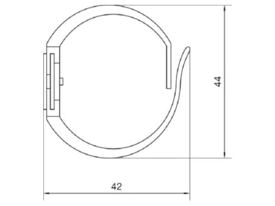 Dimensional drawing Tehalit L 2242 gr Slotted cable trunking system 45x43mm