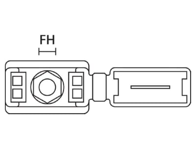 Dimensional drawing 2 Hellermann Tyton PACC42 Holder for protective hose 42mm