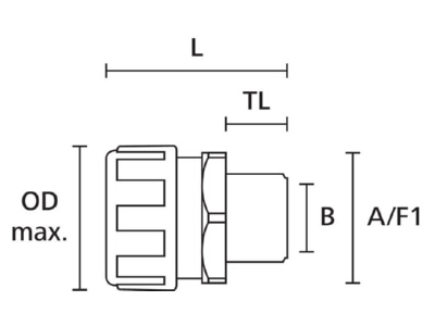 Mazeichnung Hellermann Tyton PSR32 S M32 Schlauchverschraubung fuer PSR PSRC