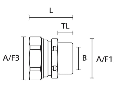 Mazeichnung Hellermann Tyton PSRSC32 FMC M32 Kompressionsverschraubung fuer PSRSC  starr