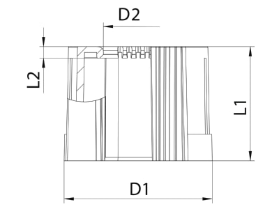 Dimensional drawing 1 OBO 129 TB M25 End spout for tube 25mm
