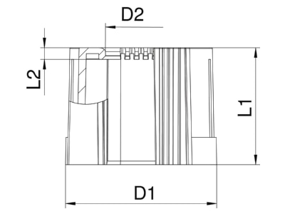 Dimensional drawing 3 OBO 129 TB M16 End spout for tube 16mm