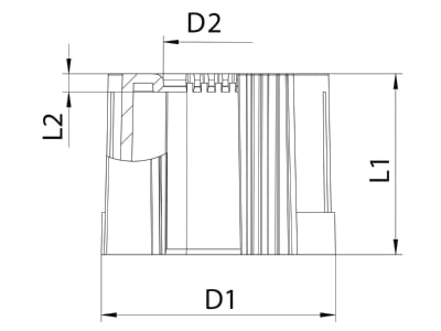 Dimensional drawing 1 OBO 129 TB M20 End spout for tube 20mm
