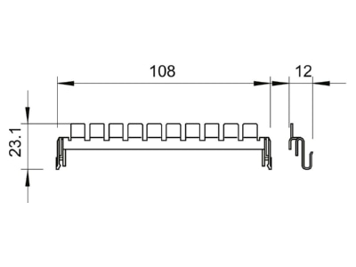 Mazeichnung 1 OBO LSA E rdschiene f LSA BF