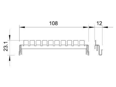 Mazeichnung 2 OBO LSA E rdschiene f LSA BF