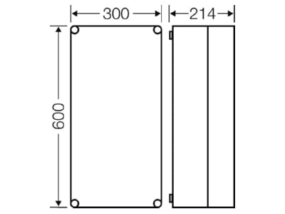 Mazeichnung Hensel Mi 0410 Leergehaeuse 275x575x191mm