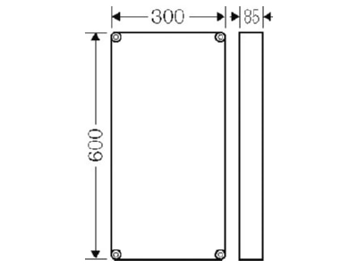 Dimensional drawing Hensel Mi ZR 4 Accessory for switchgear cabinet