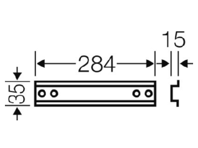 Dimensional drawing Hensel Mi TS 30 DIN rail  top hat rail  35 15 mm 284mm