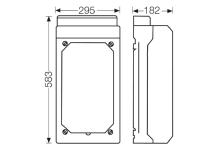 Mazeichnung Hensel KV 9331 Leergehaeuse 245x440x160mm
