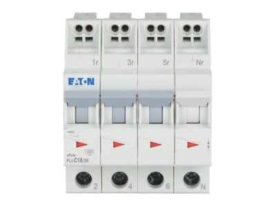 Product image front Eaton PLI C16 3N Miniature circuit breaker 4 p C16A
