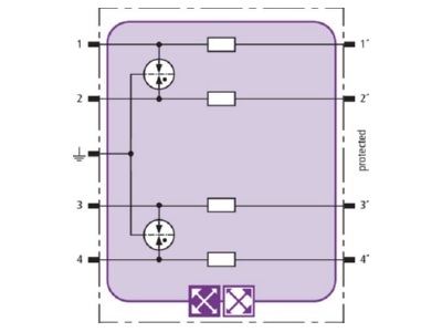 Circuit diagram 1 Dehn BXT ML4 B 180 Lightning arrester for signal systems

