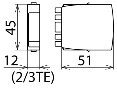 Dimensional drawing 1 Dehn BXT ML4 B 180 Lightning arrester for signal systems
