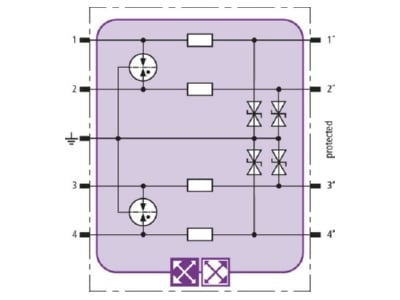 Circuit diagram 1 Dehn BXT ML4 BE 24 Combined arrester for signal systems
