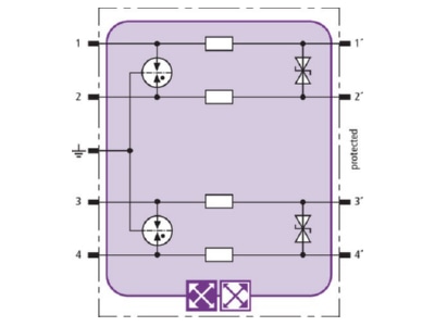 Circuit diagram 2 Dehn BXT ML4 BD 24 Combined arrester for signal systems
